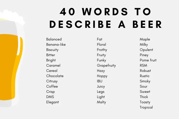 words to describe beer