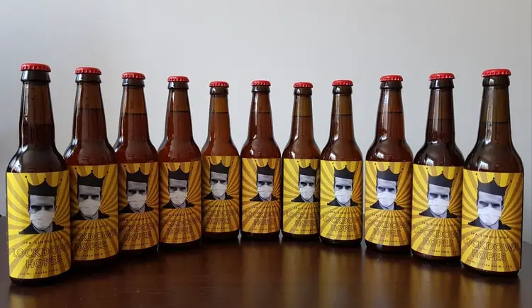 12 beer bottles with cool label